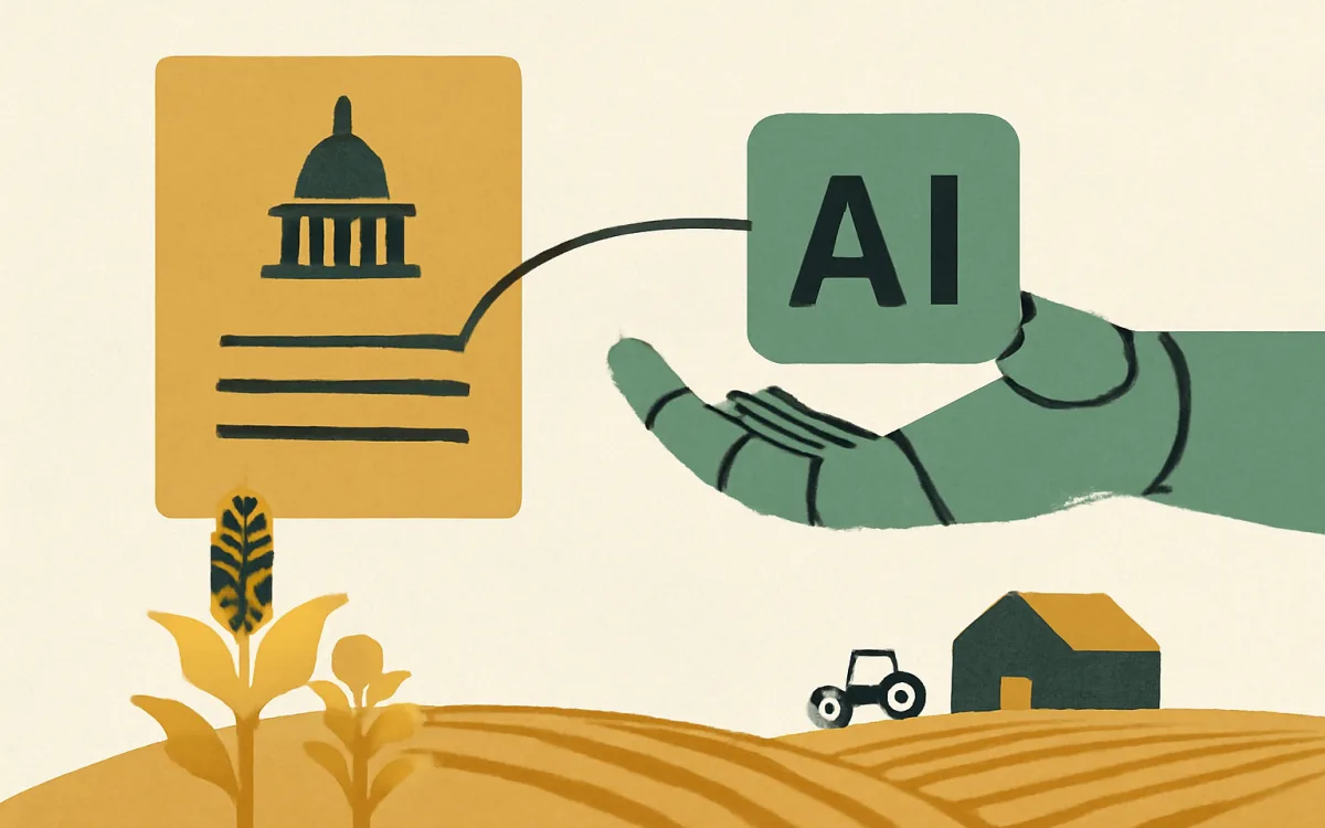 Illustration for "How U.S. Federal Artificial Intelligence (AI) policy is shaping agrifood systems: an integrative review"