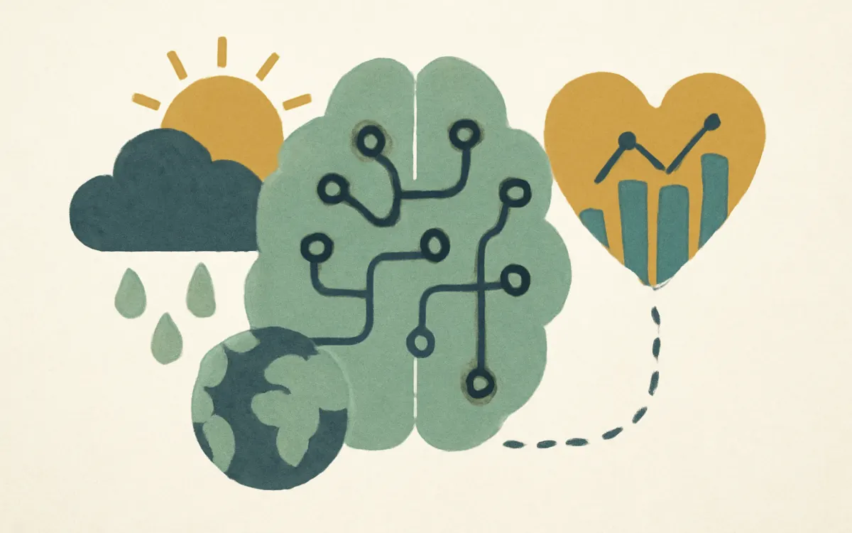 Illustration for "Application of Artificial Intelligence in analysing meteorological data for health research: A rapid review"